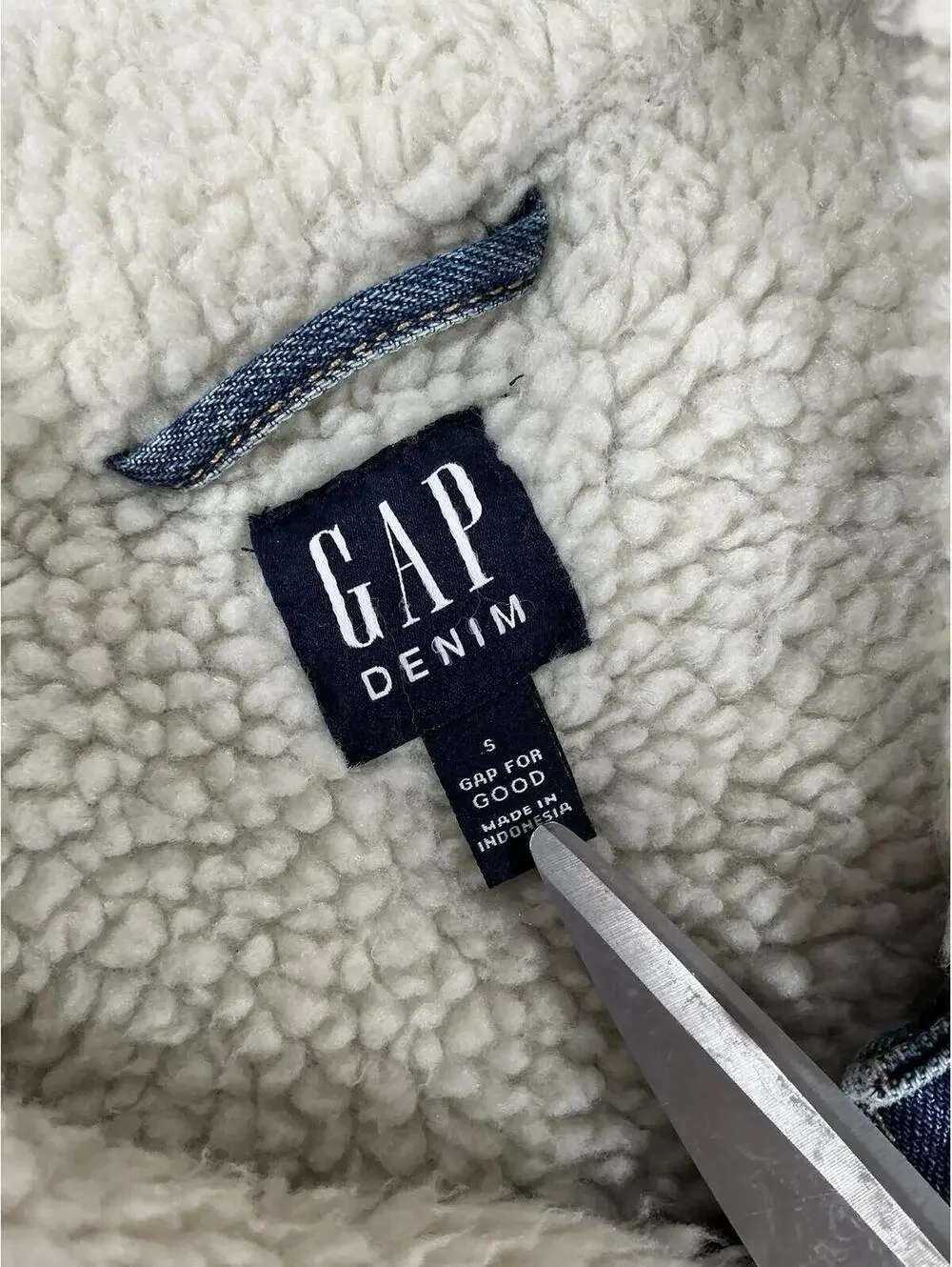 GAP Oversized Sherpa-Lined Denim Trucker Jacket Medium‎ Indigo Men's Size M